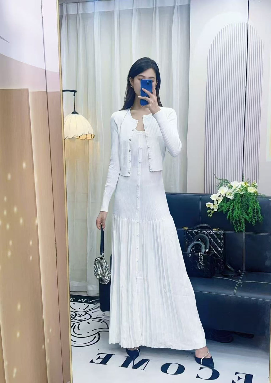 Sandro Dress and Cardigan Set