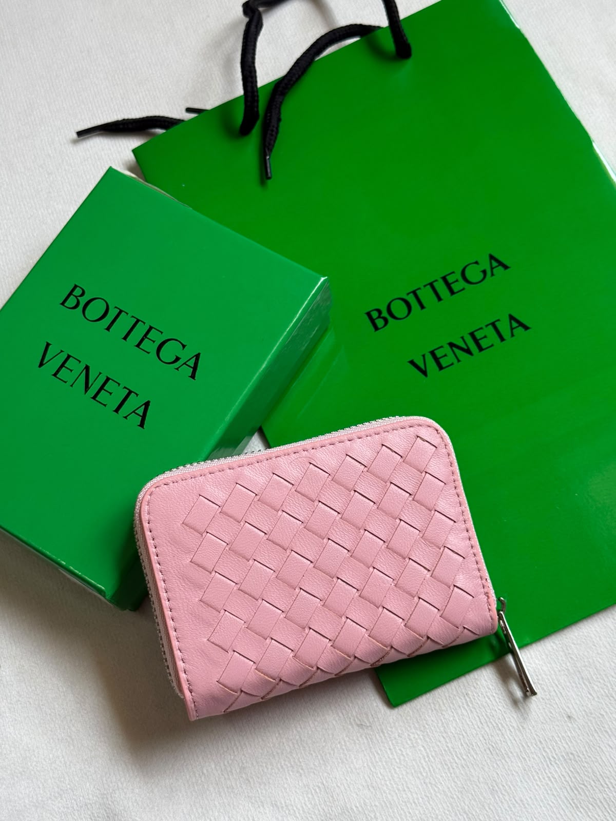 Bottega Woven Zip Wallet