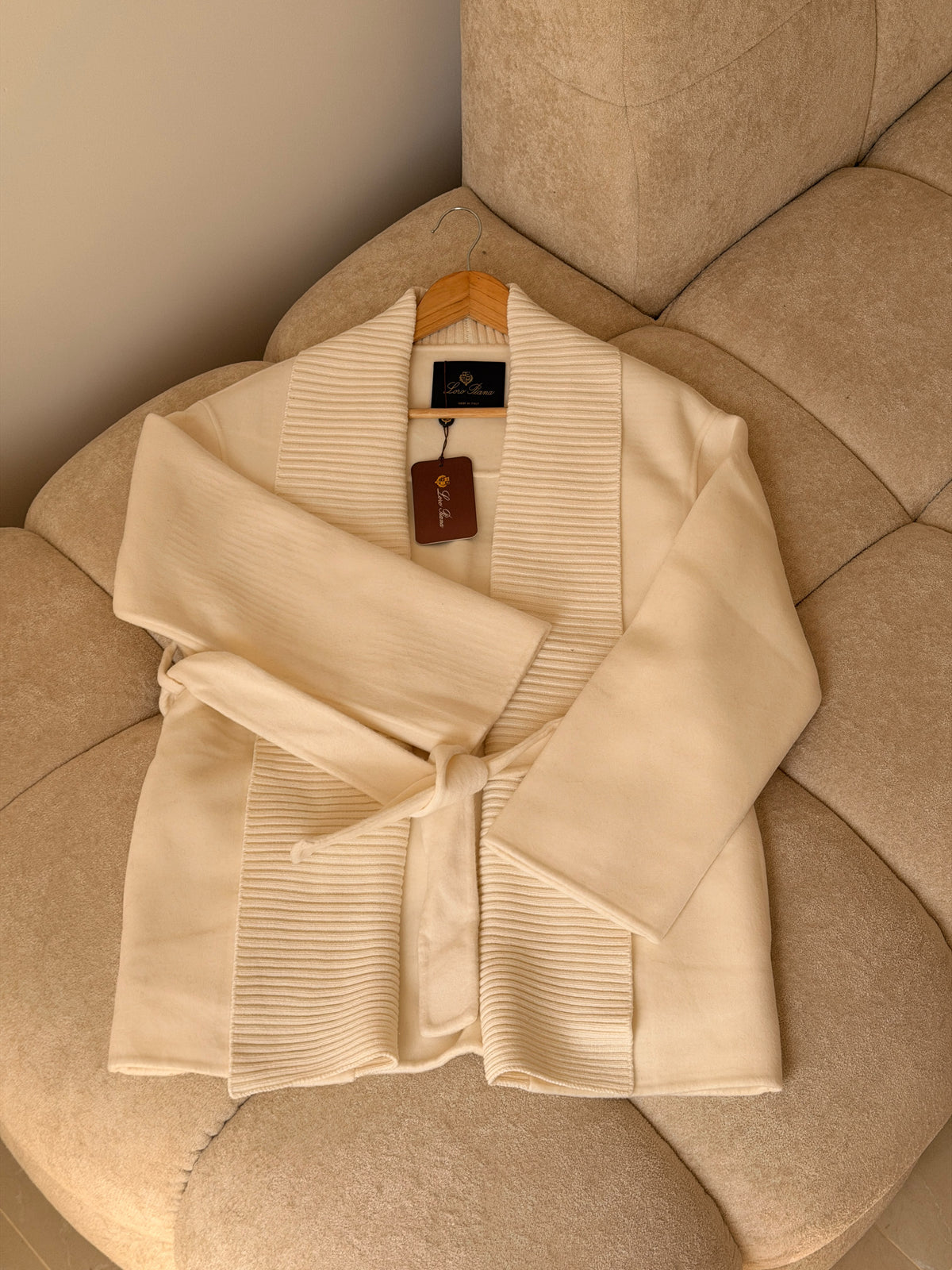 Loro Piana Shawl-Collar Belted Cardigan