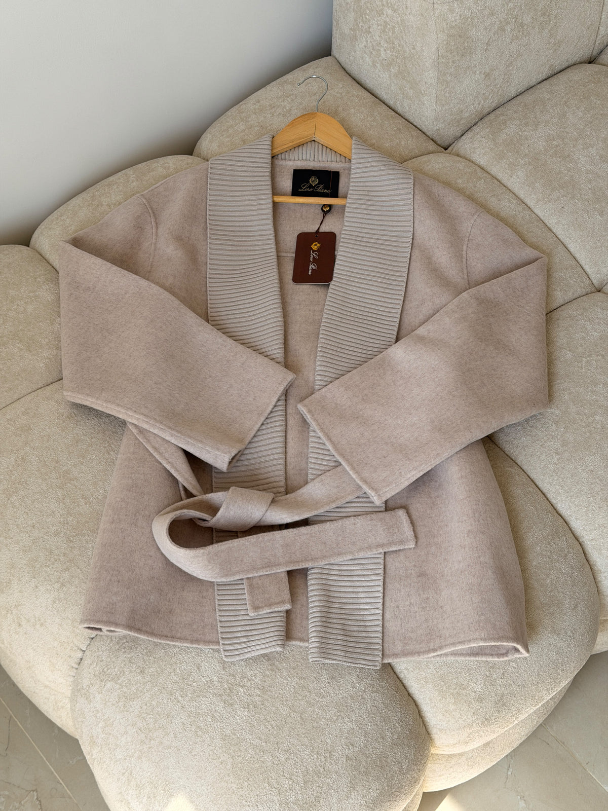 Loro Piana Shawl-Collar Belted Cardigan