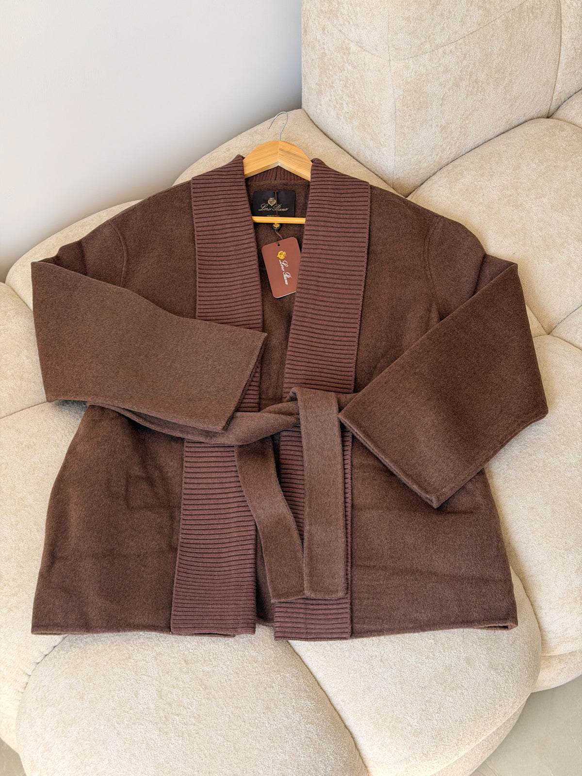 Loro Piana Shawl-Collar Belted Cardigan