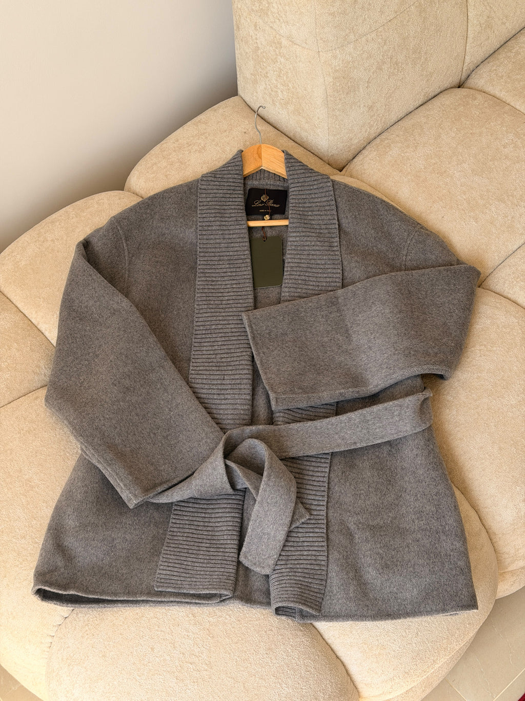 Loro Piana Shawl-Collar Belted Cardigan