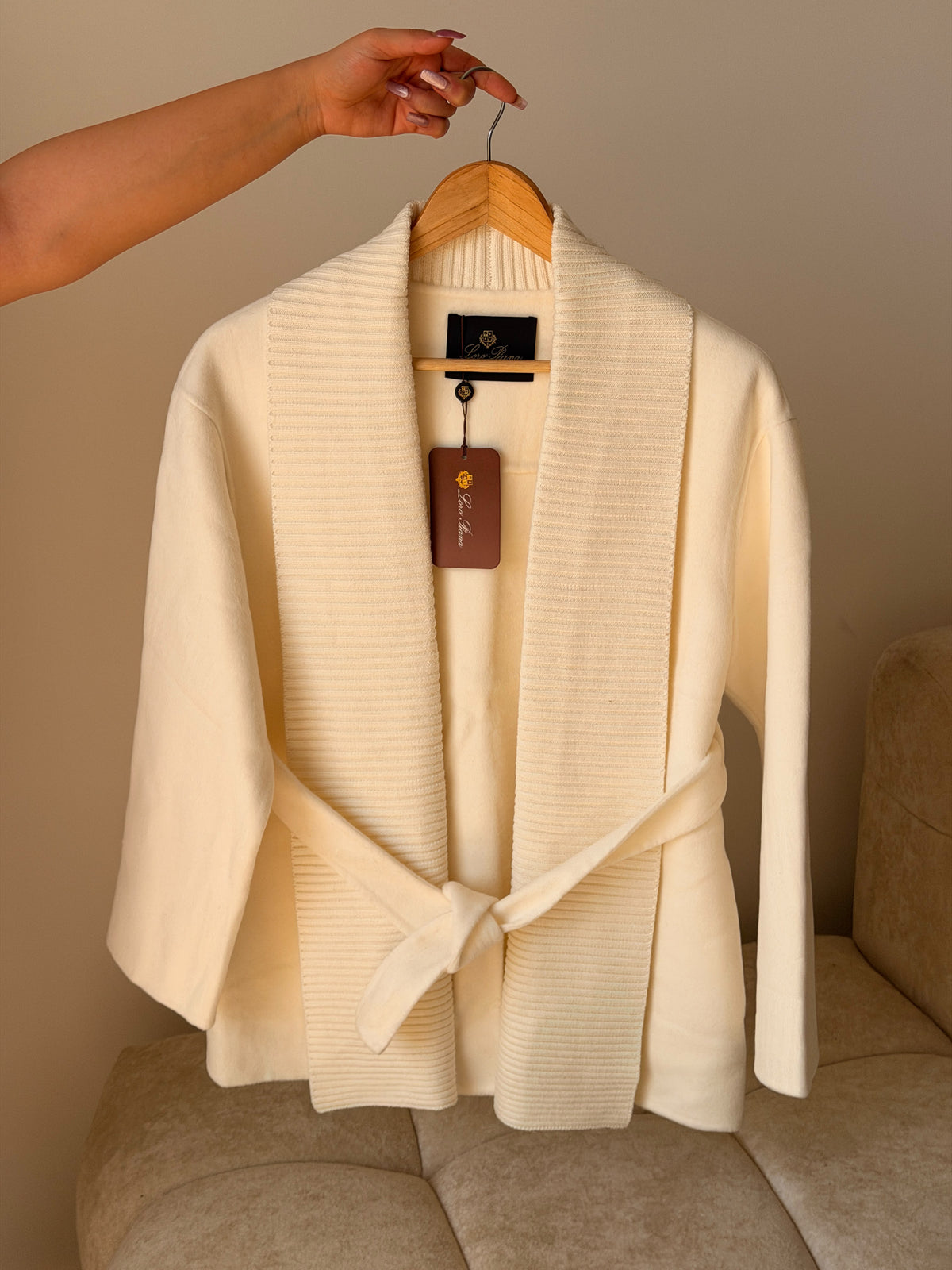 Loro Piana Shawl-Collar Belted Cardigan