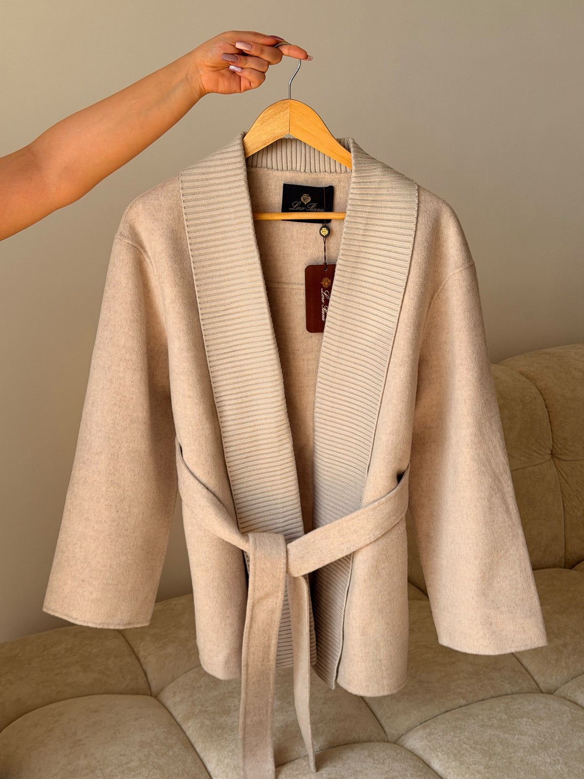 Loro Piana Shawl-Collar Belted Cardigan