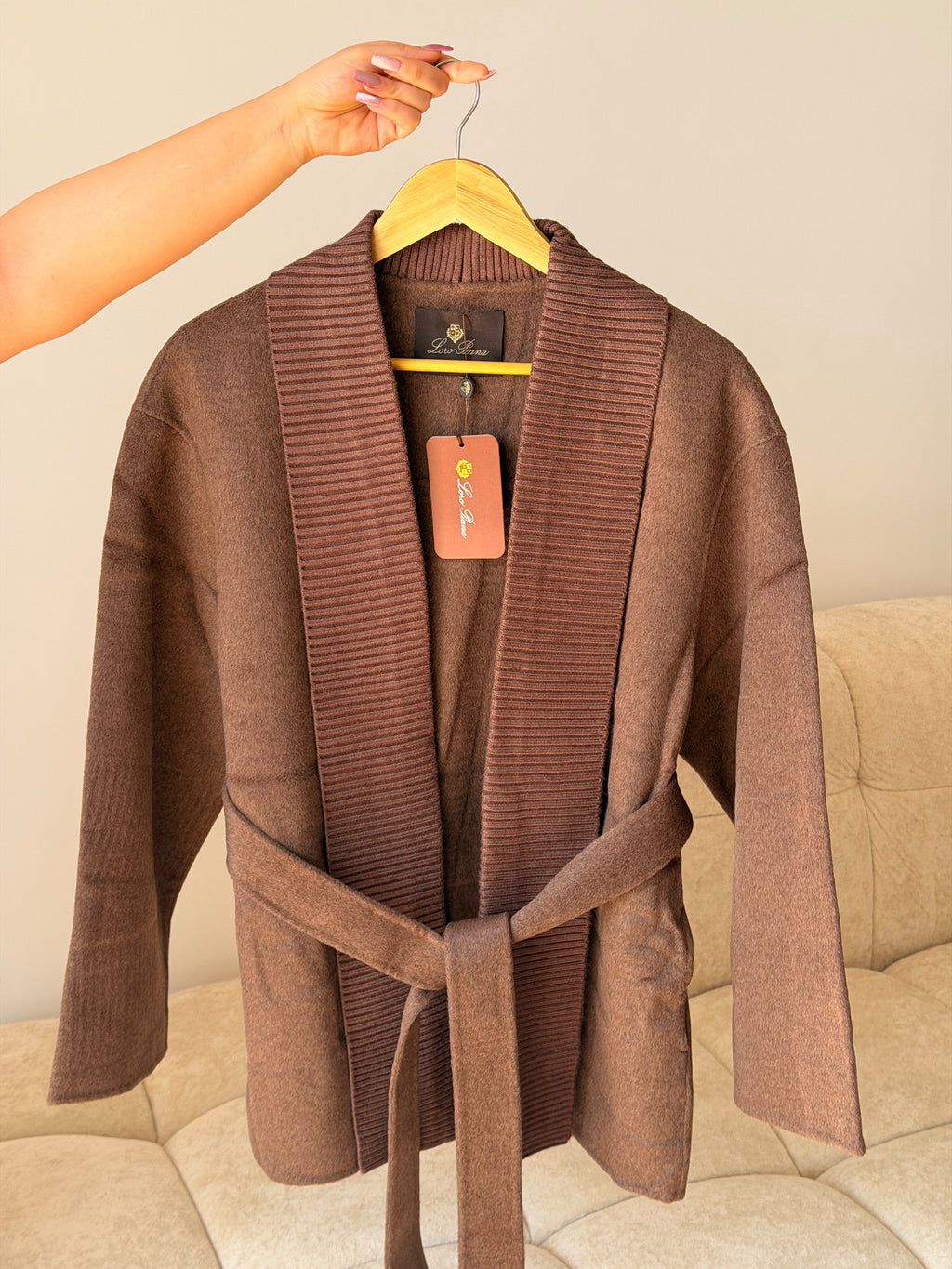 Loro Piana Shawl-Collar Belted Cardigan