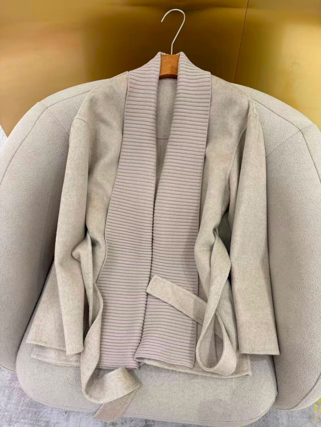 Loro Piana Shawl-Collar Belted Cardigan