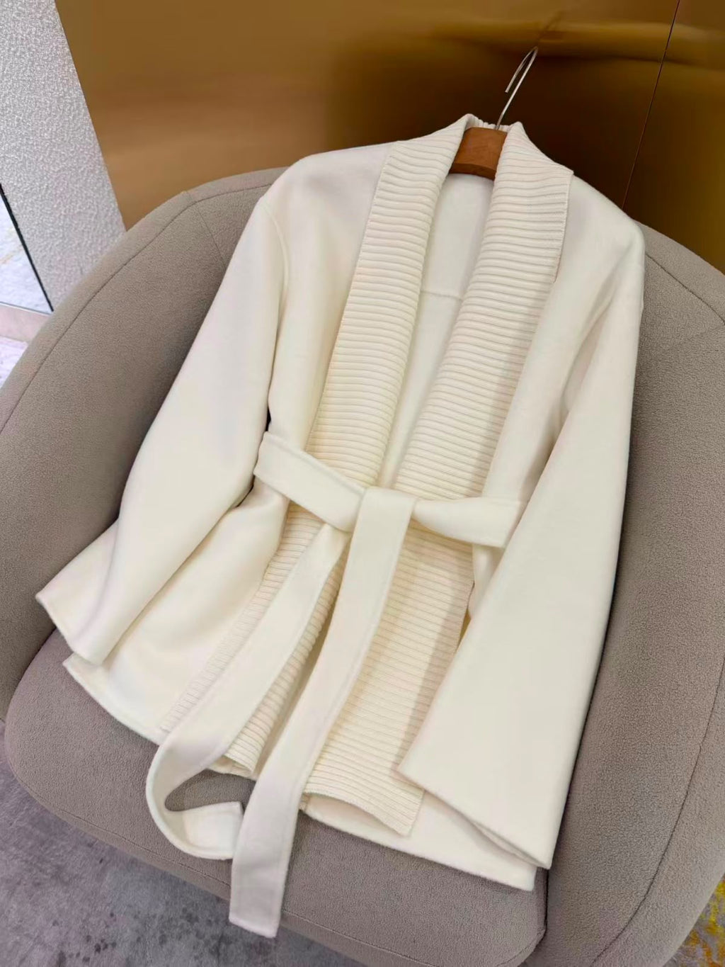 Loro Piana Shawl-Collar Belted Cardigan