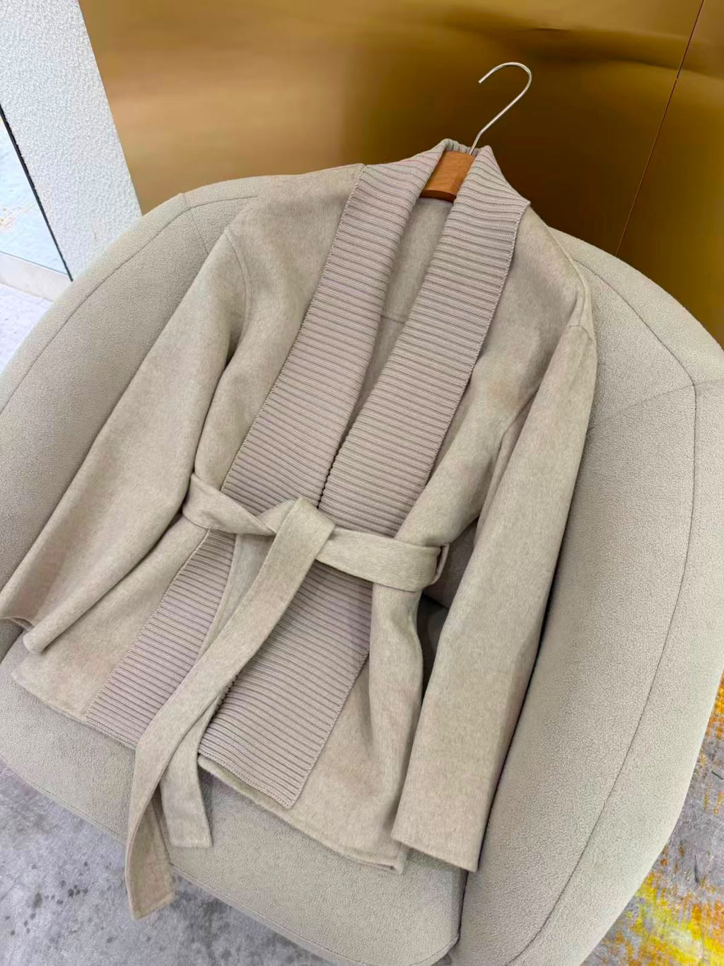Loro Piana Shawl-Collar Belted Cardigan