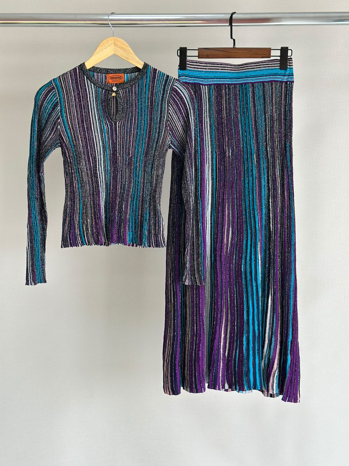 Missoni Striped Long-Sleeve Top and Maxi Skirt Set