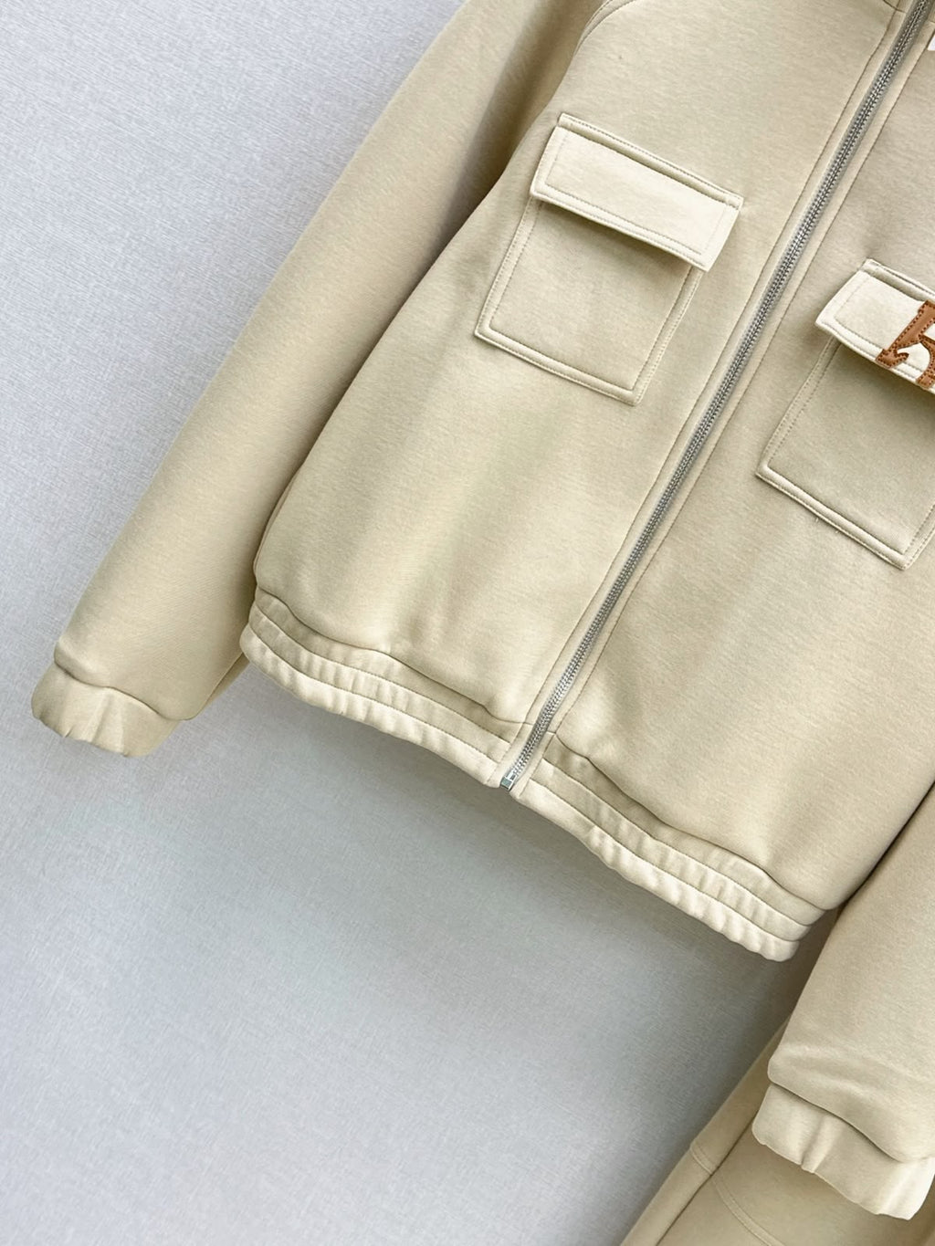 HERMES Pocket Zip Jacket and Wide-Leg Trousers Set