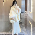 Loro Piana Off-White Belted Fur-Trim Cape