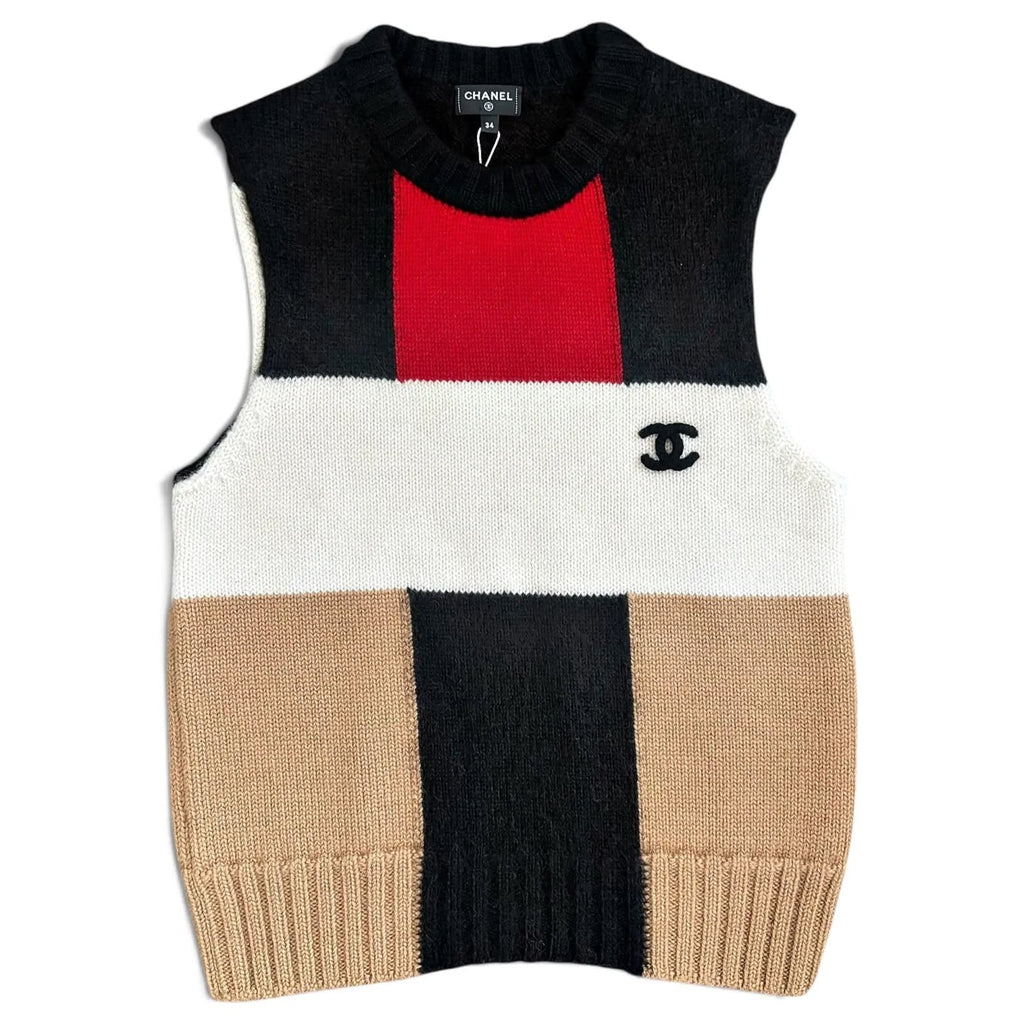 CHANEL Sleeveless Colourblock Top
