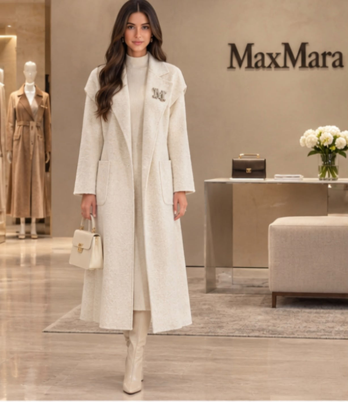 maxmara Belted Long Coat