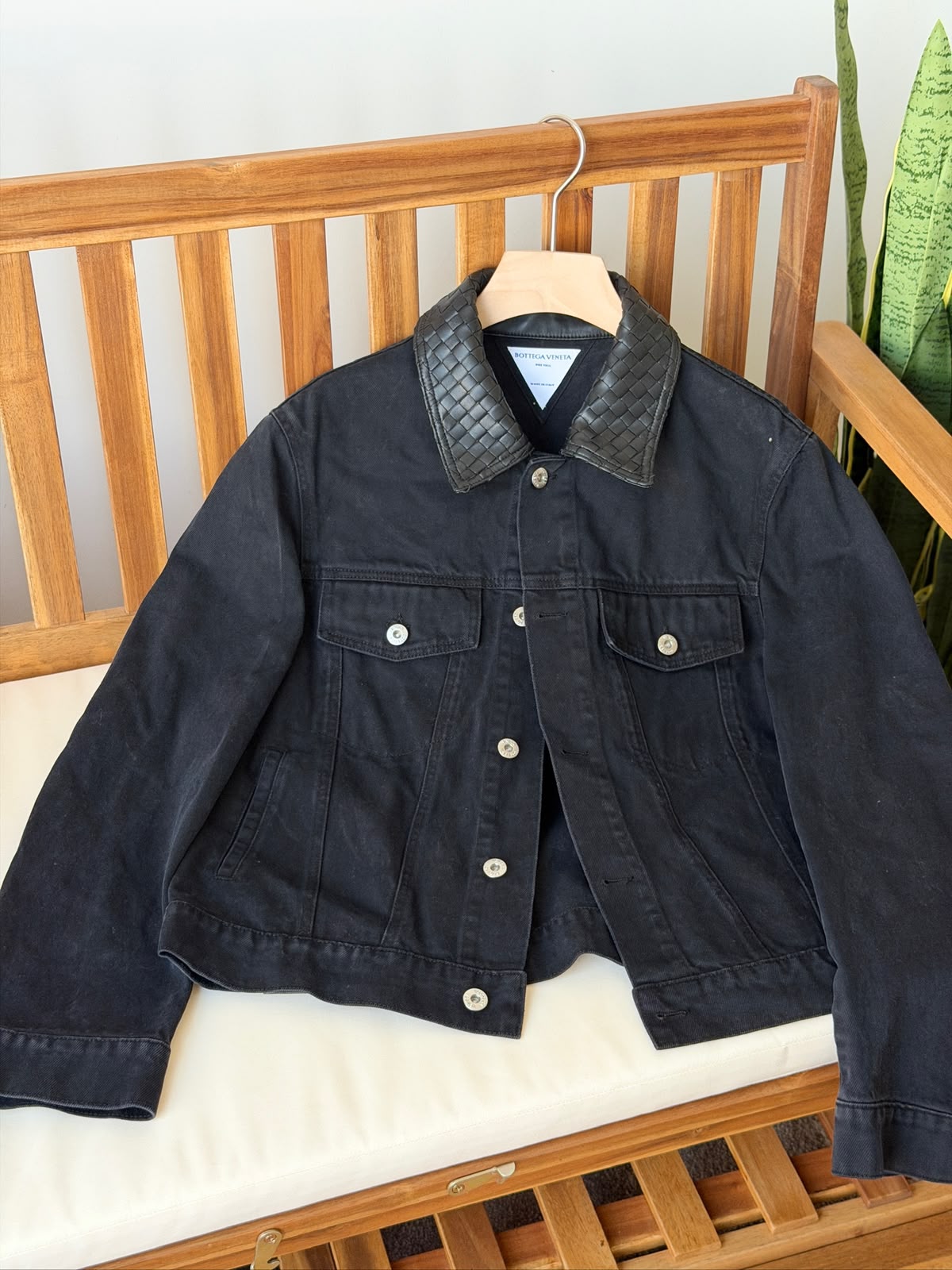 Bottega Woven-Collar Denim Jacket