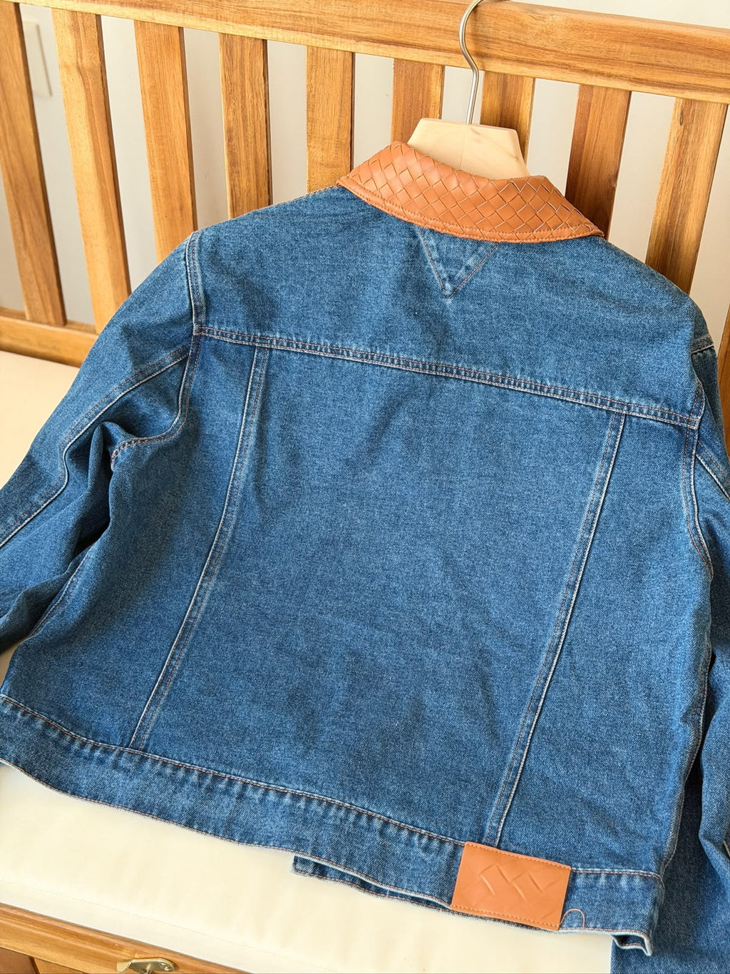 Bottega Woven-Collar Denim Jacket