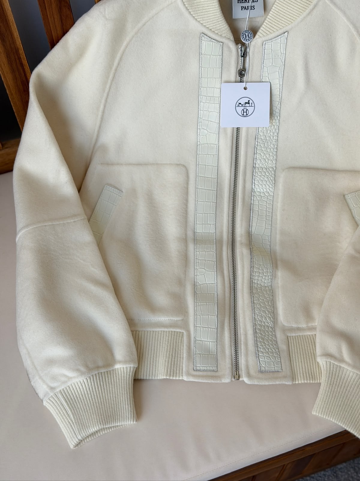 HERMES Textured Zip Jacket