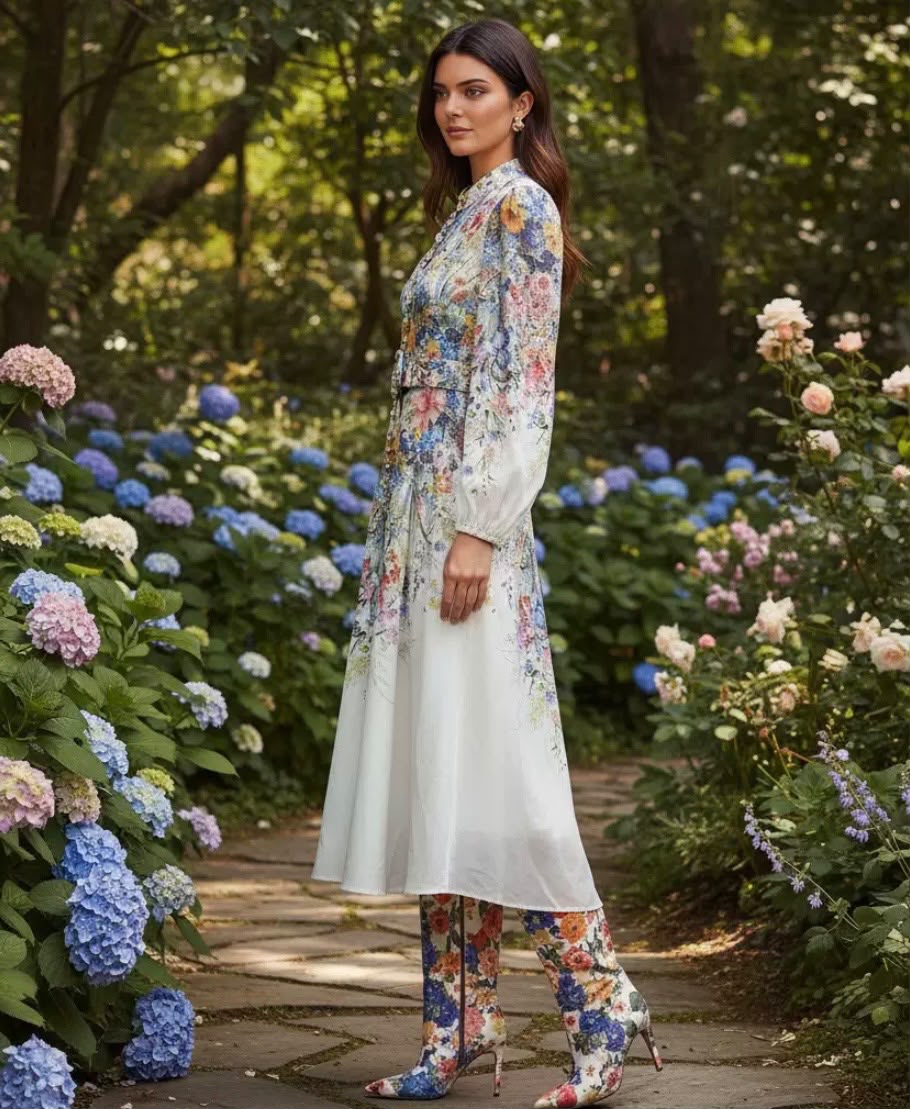 Zimmermann Floral Belted Midi Dress