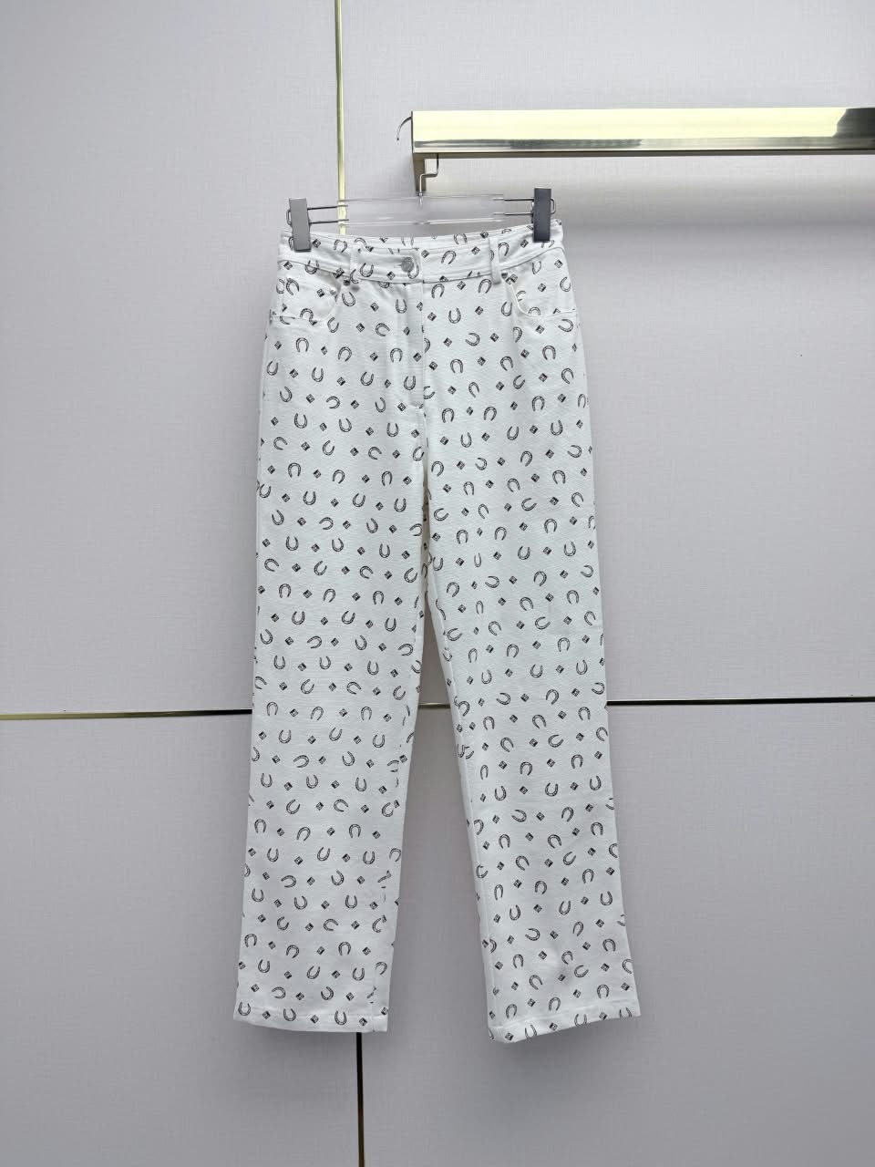 HERMES Horseshoe-Print Jacket and Trousers Set