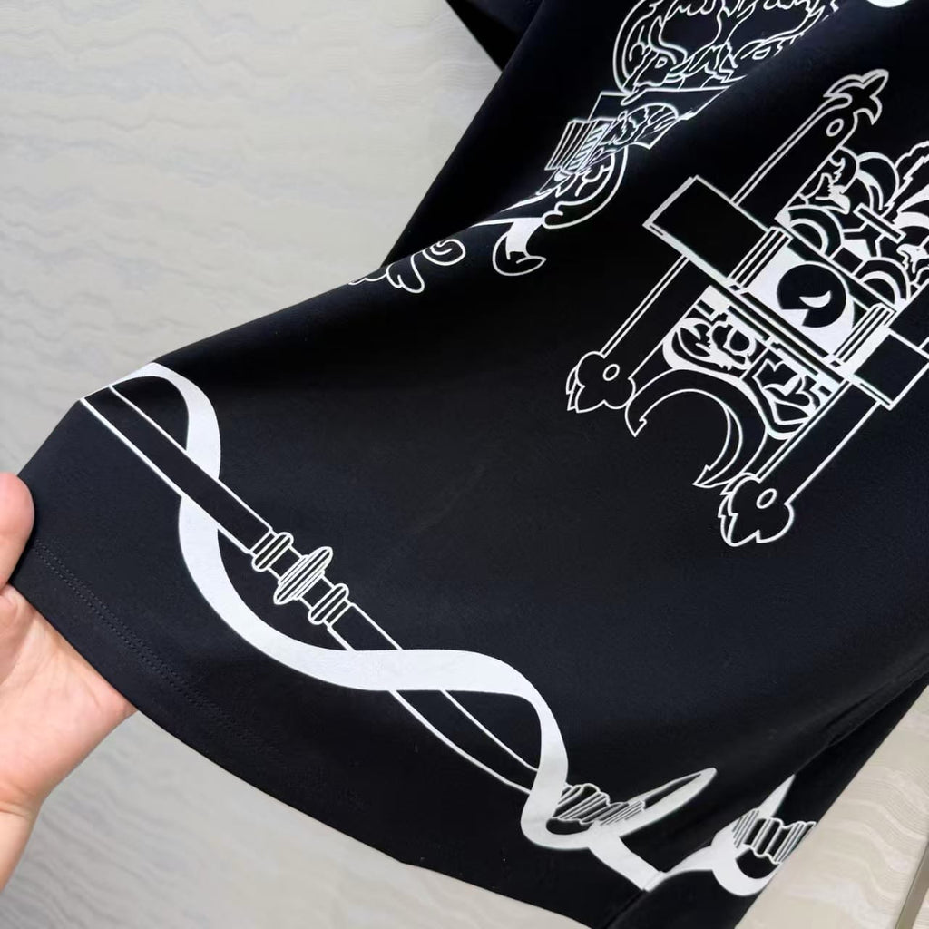 HERMES Model 27 Ornamental Graphic T-Shirt