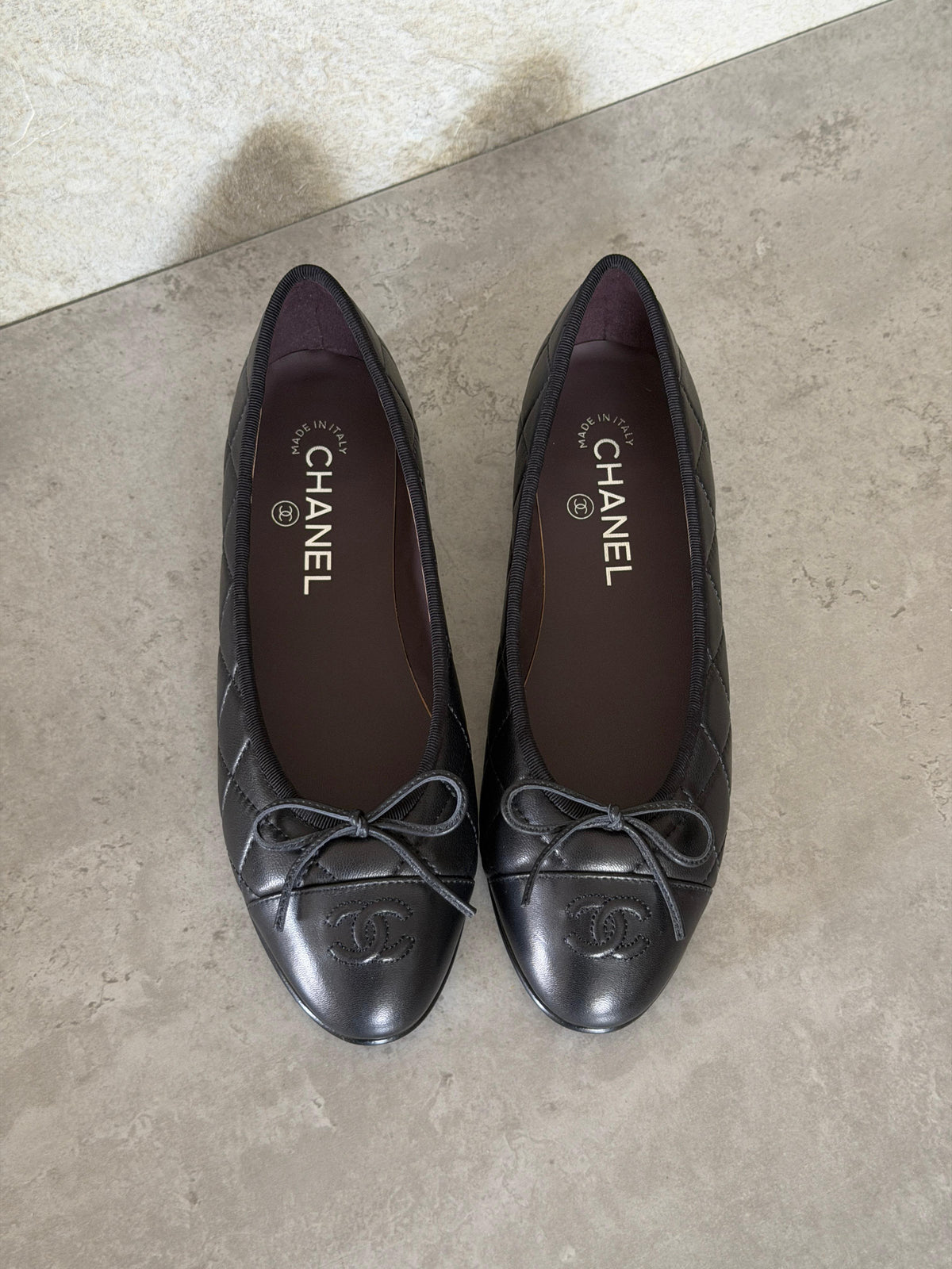 CHANEL Quilted Bow Ballet Flats