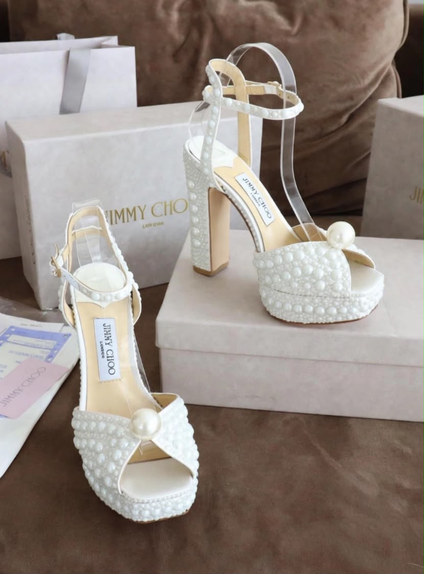 Jimmy Choo Pearl-Detail Platform Sandals