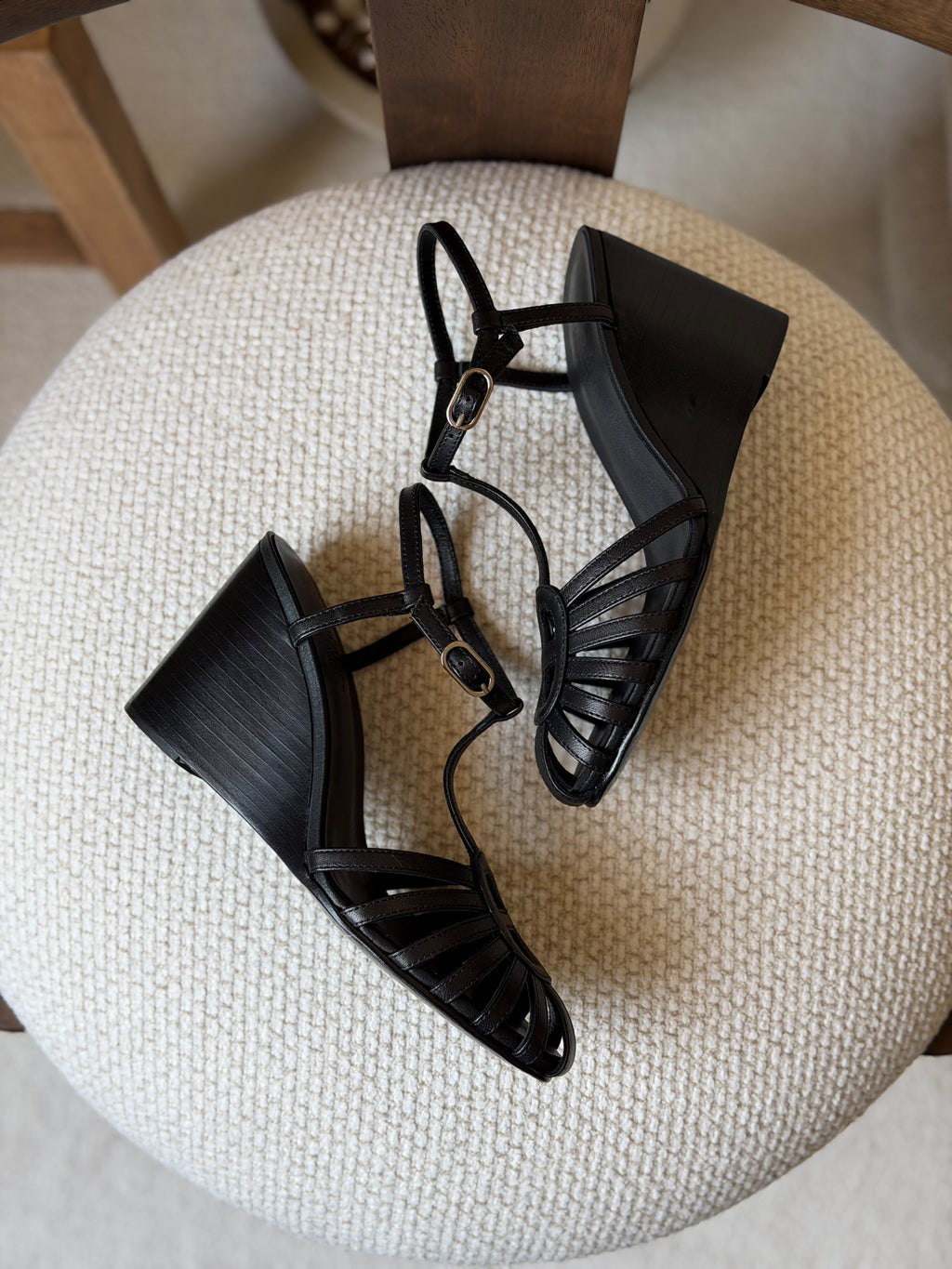 HERMES Caged Wedge Sandals