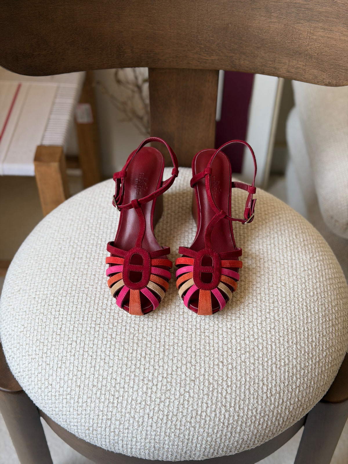 HERMES Caged Wedge Sandals