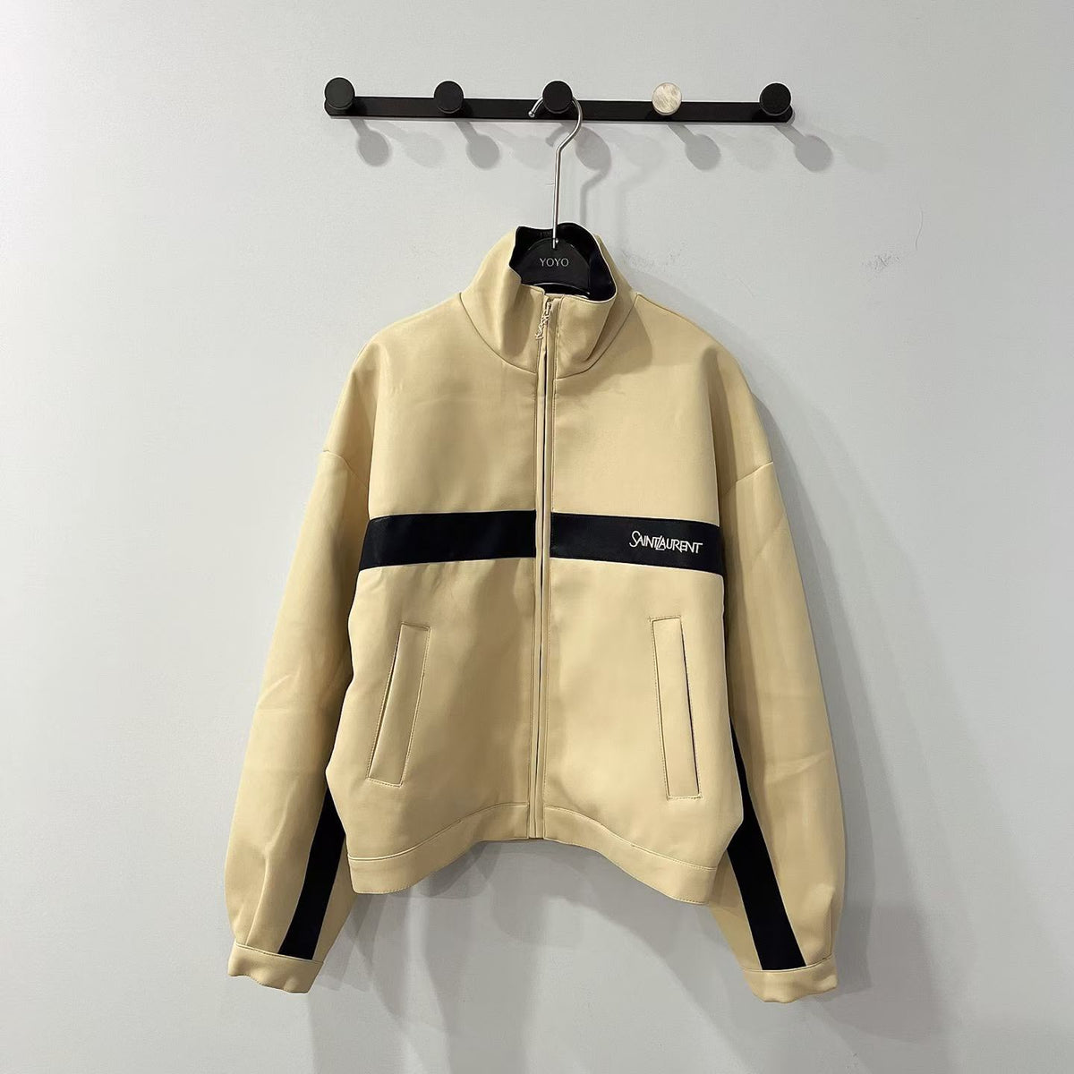 Saint Laurent Contrast-Stripe Zip Track Jacket