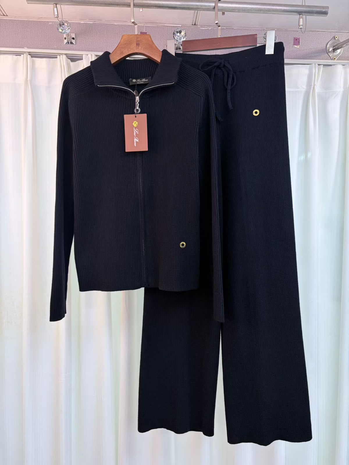 Loro Piana Half-Zip Top and Wide-Leg Trousers Set