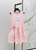 CHANEL Sleeveless Bow-Waist Flared Dress