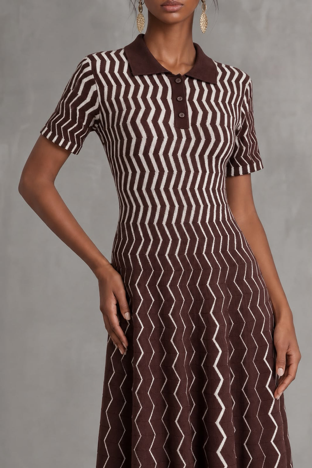 Missoni Zigzag Short-Sleeve Polo Dress