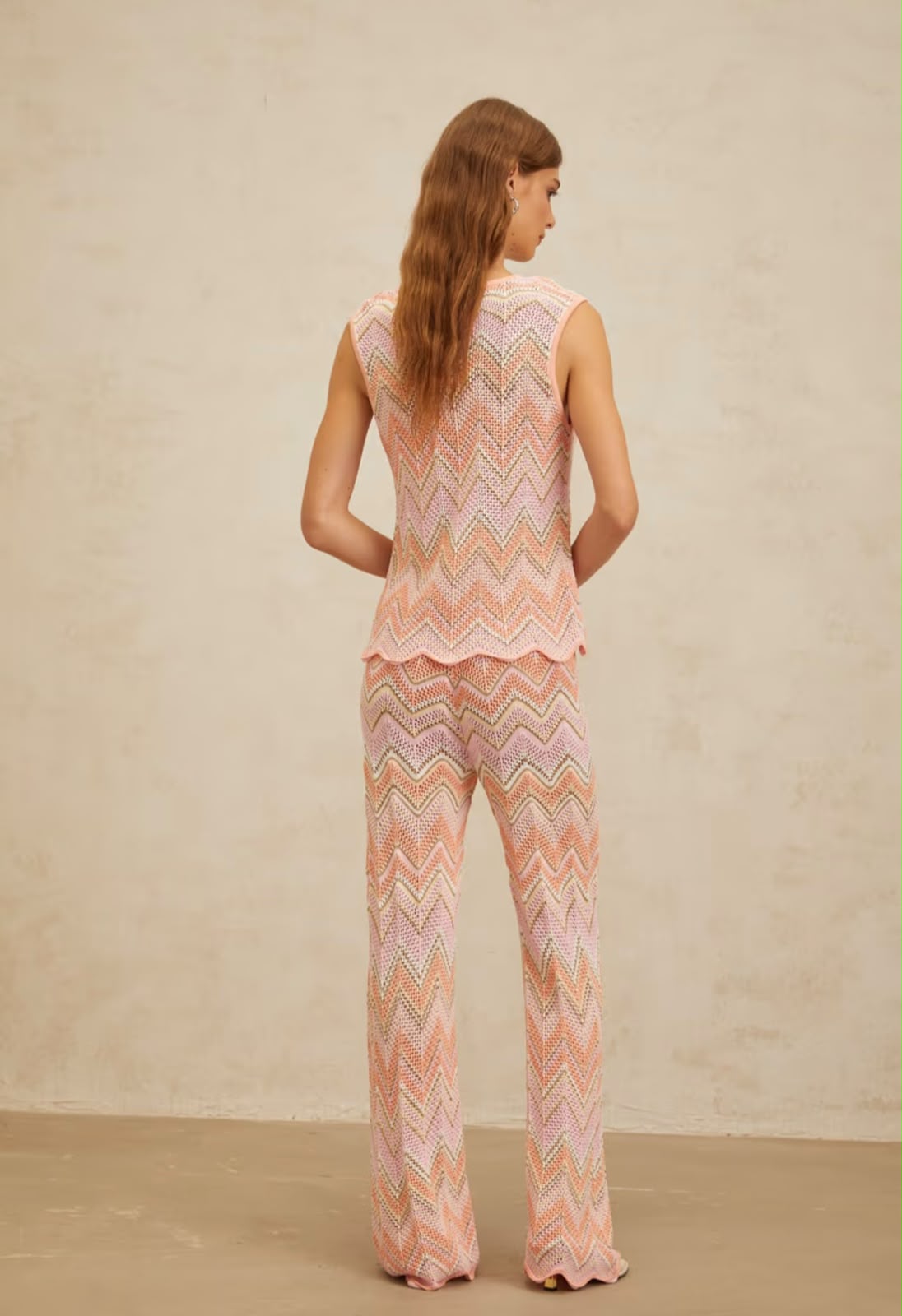Missoni Zigzag Sleeveless Scalloped Top and Trousers Set