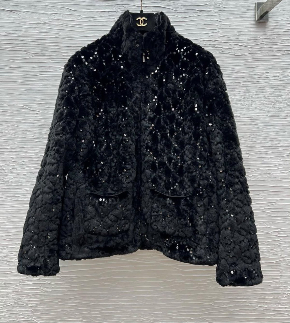 CHANEL Embellished Textured Zip Jacket