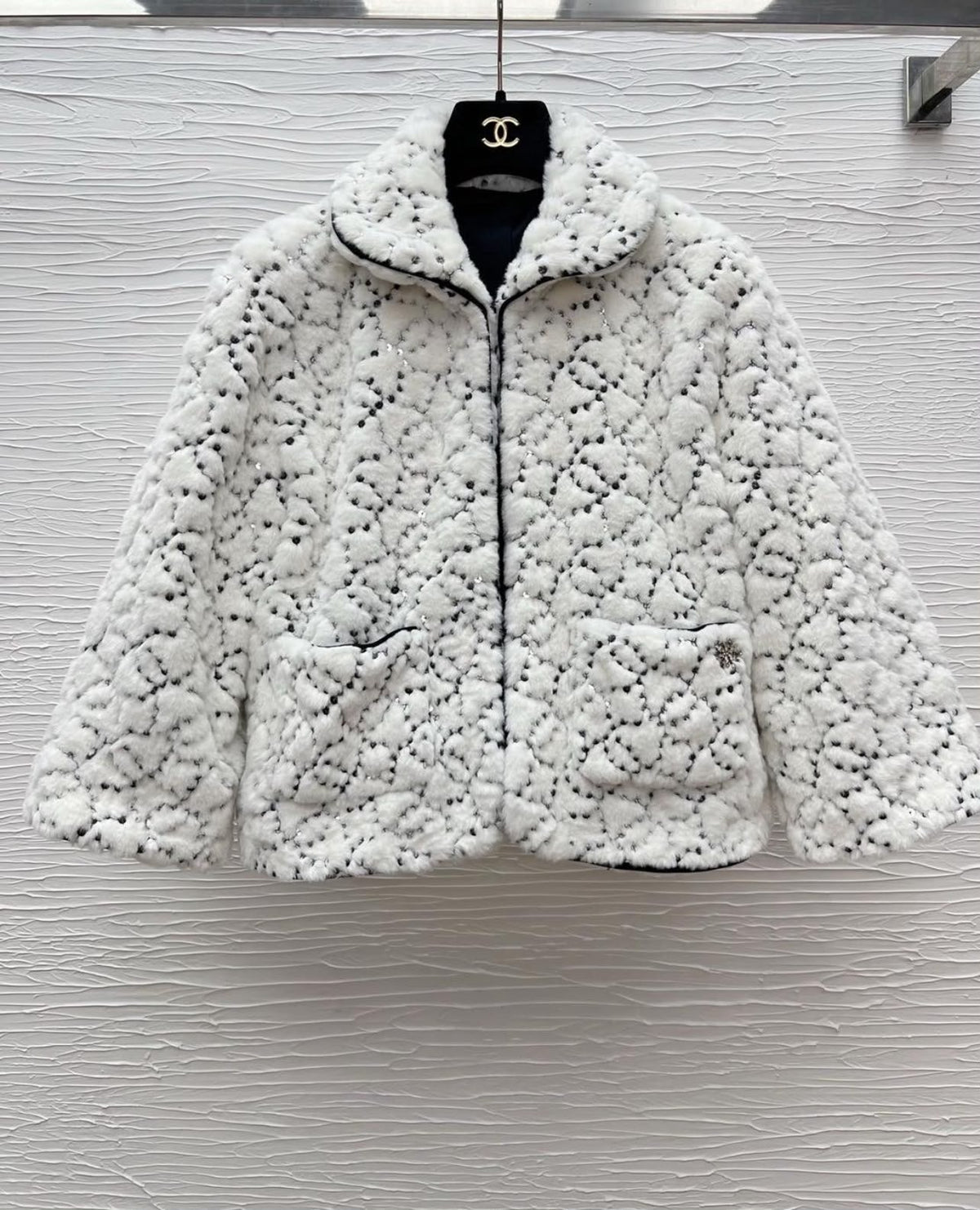 CHANEL Embellished Textured Zip Jacket