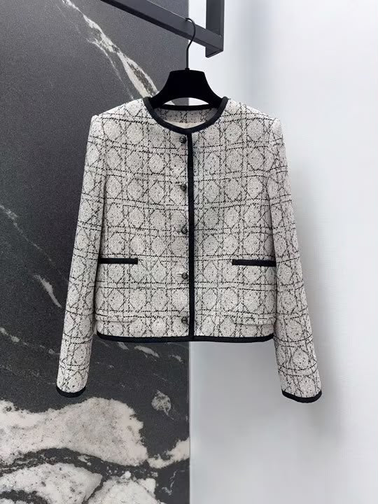 Dior Contrast-Trim Jacket and Skirt Set