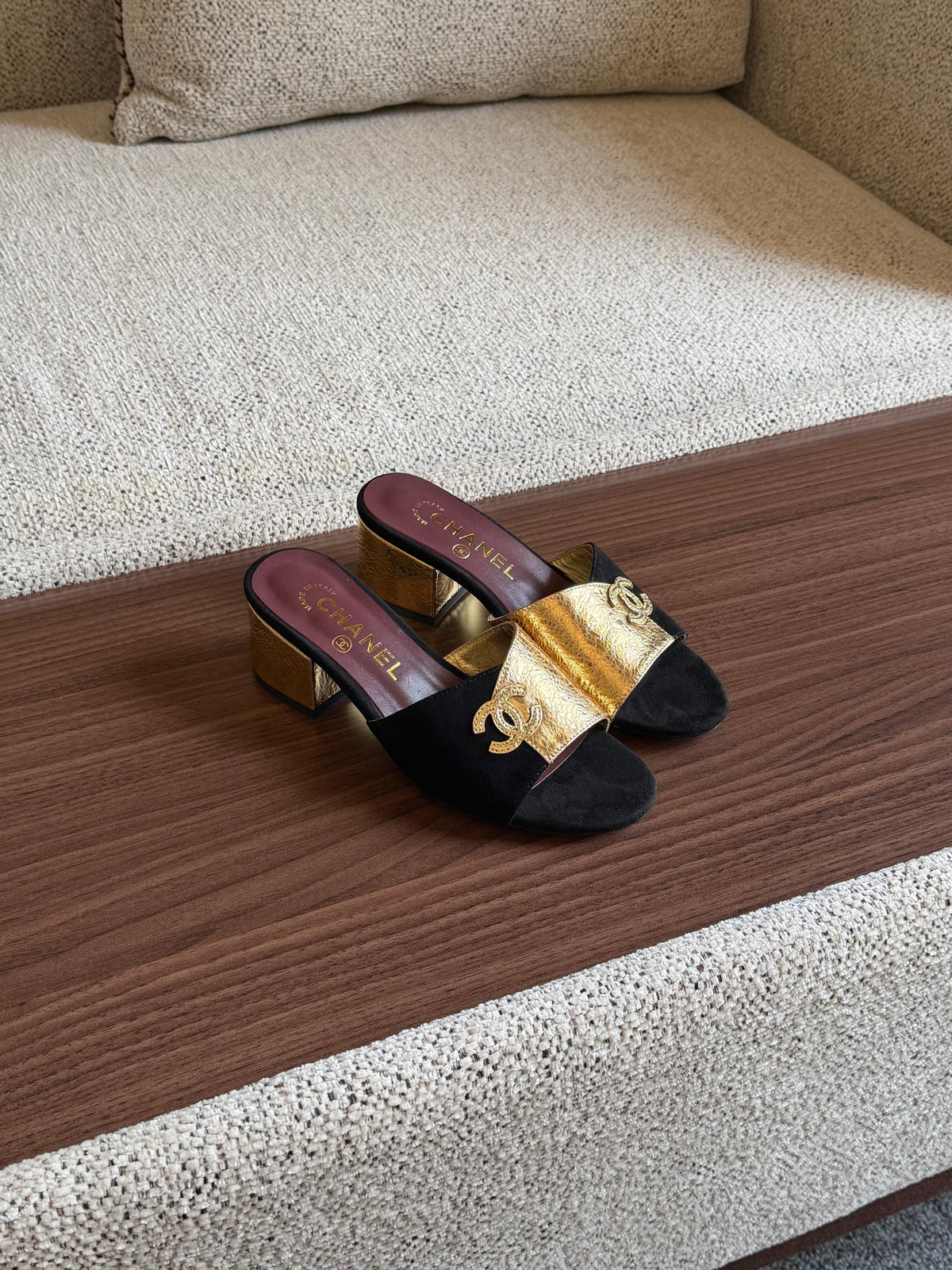 Chanel Block Heel Mules